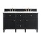 James Martin Vanities 60'' Double Vanity, Black Onyx 424-V60D-M-BKO - alternate 1